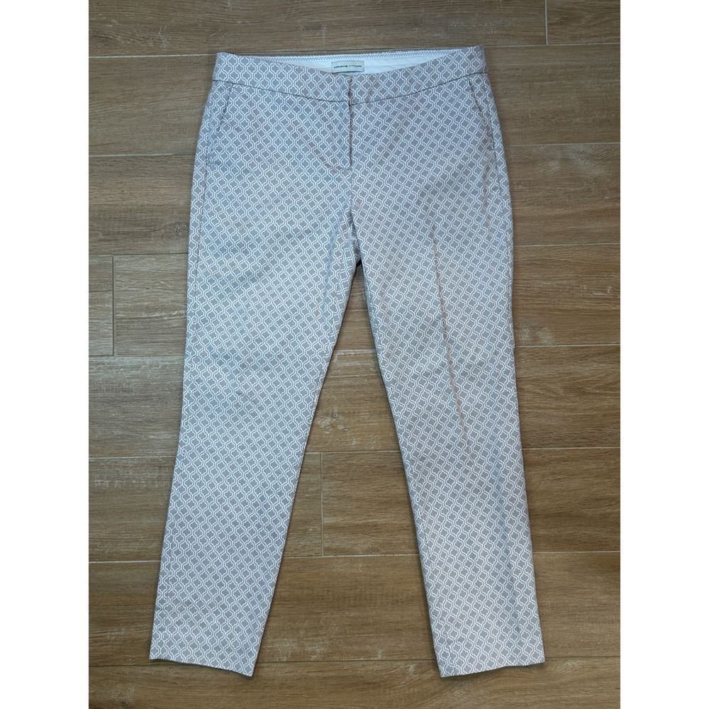 Adrienne Vittadini Women's Size 6 Gray‎ White Print Casual Pants